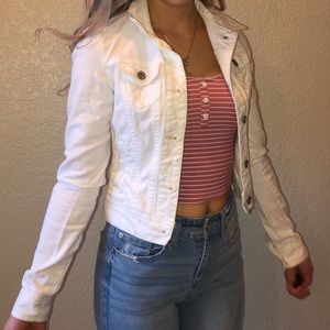 White Distressed Denim Jacket